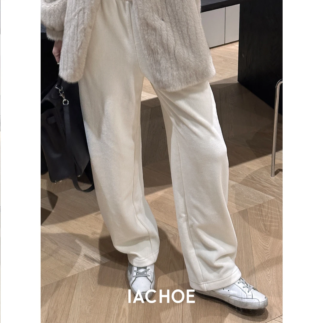 IACHOE黑白灯芯绒裤3571518011趣