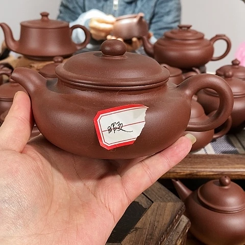 紫砂茶壶大*哥约330cc仿古微瑕原矿紫泥