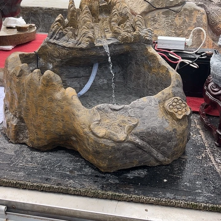灵璧石金钱石流水缸
