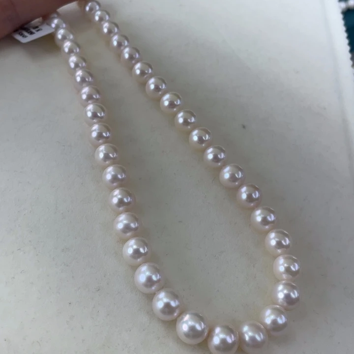 淡水珍珠颈饰银S925镶嵌卡10炫彩高品