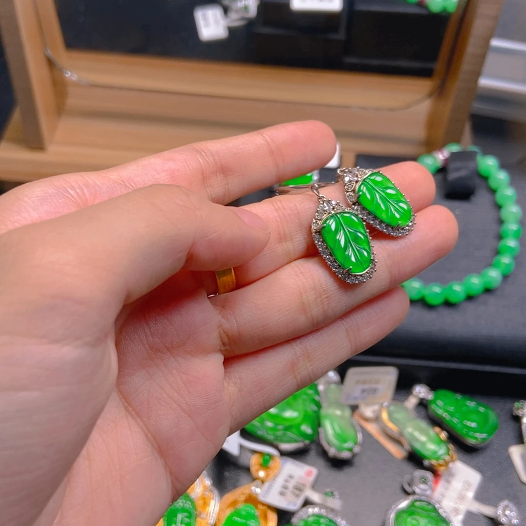 翡翠银S925镶嵌吊坠(不含链)