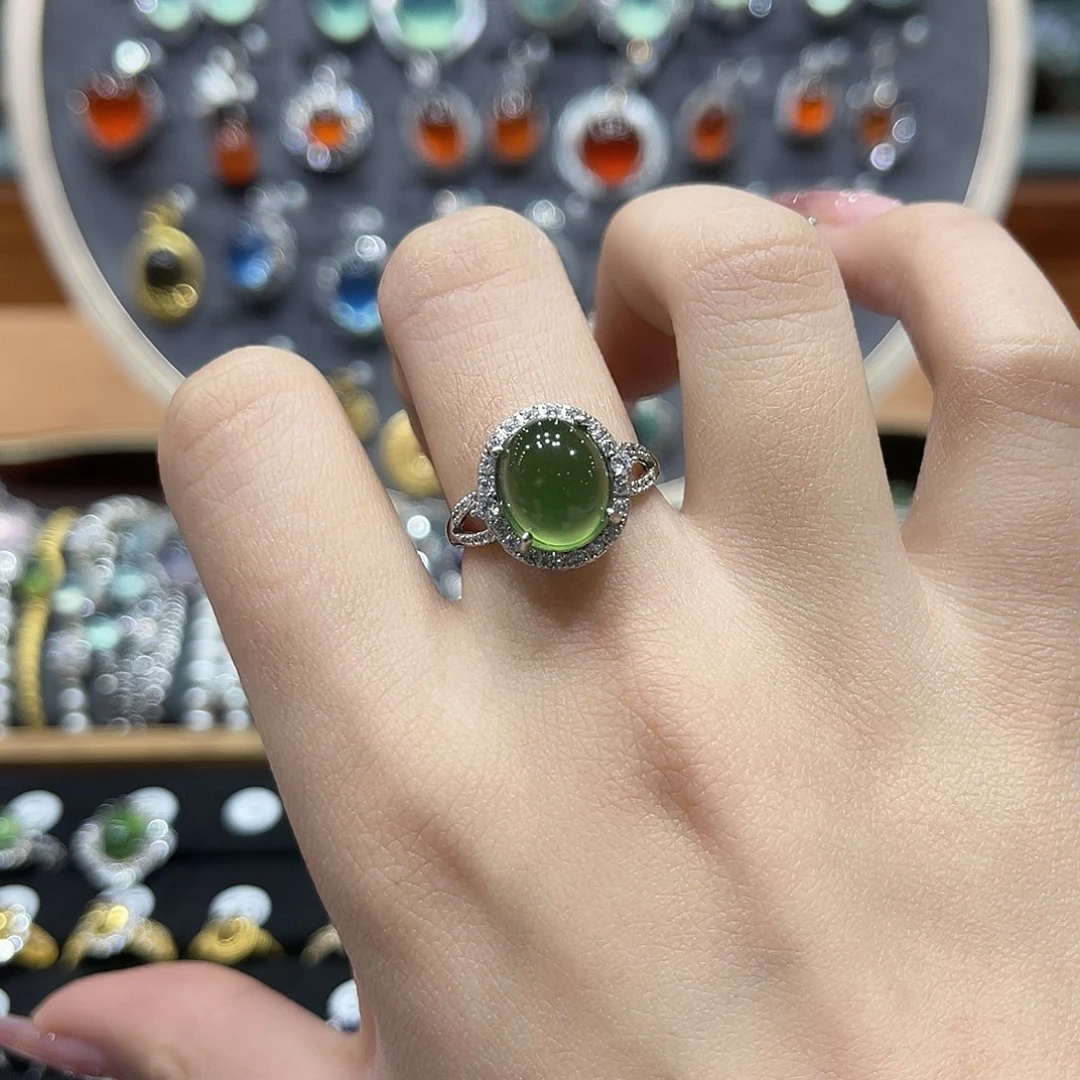 米***，烟晶银S925镶嵌戒指