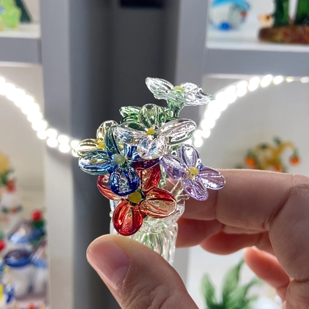 琉璃手工艺品七色花