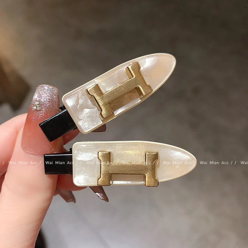 轻奢无痕发夹贝壳发卡女侧边夹子铲子鸭嘴夹新款刘海夹碎发夹头饰