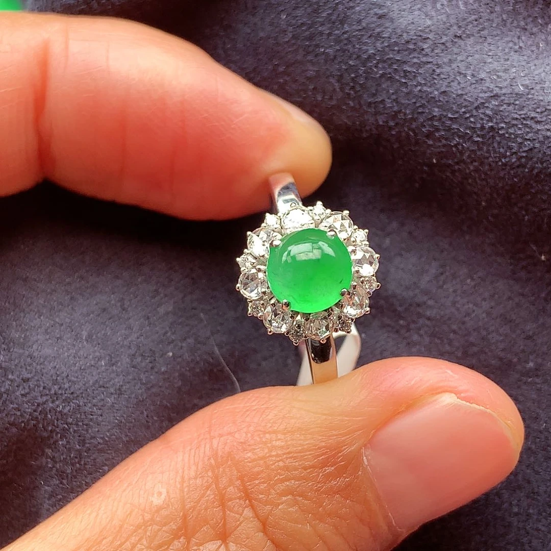 翡翠颈饰18K金镶嵌上新