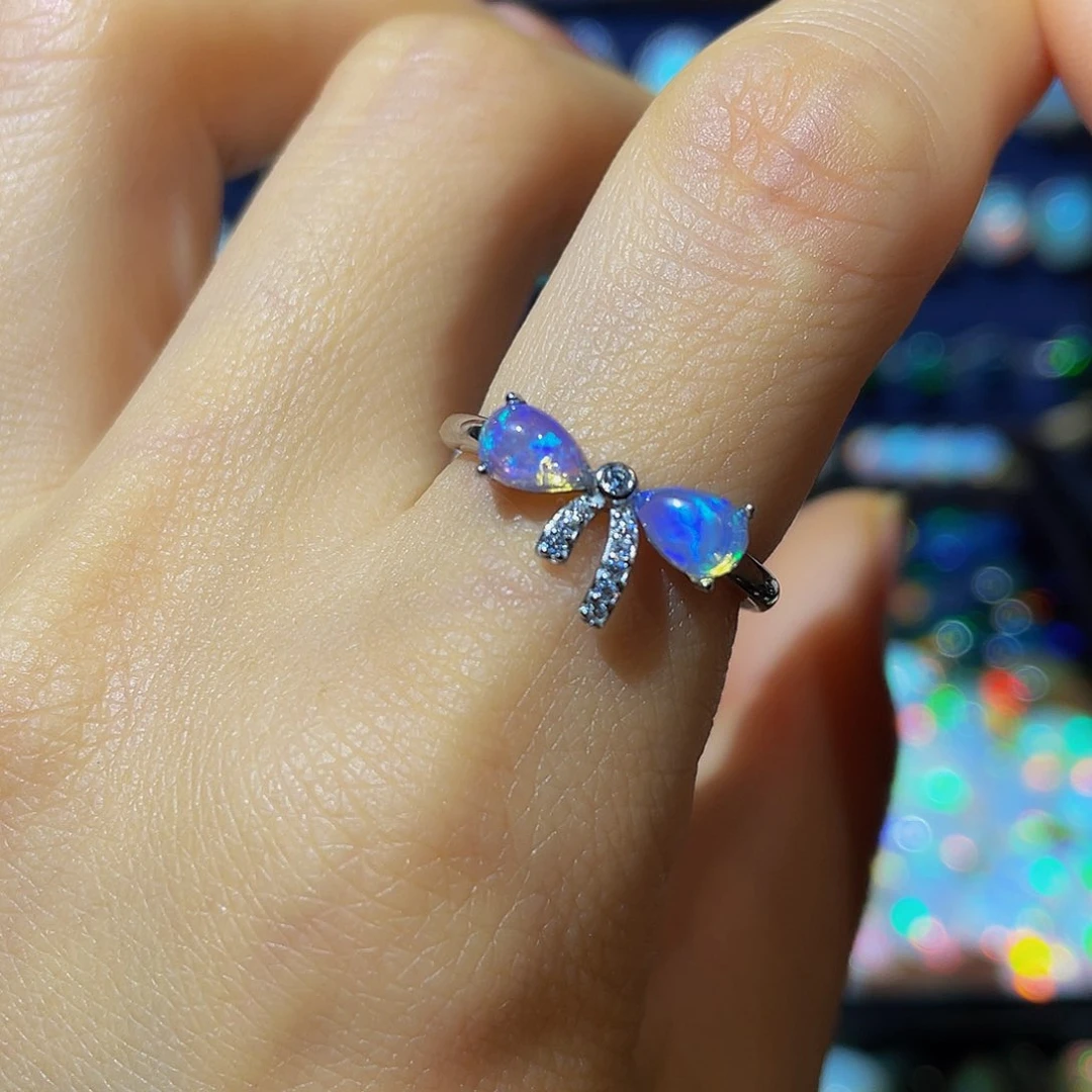 欧泊银S925镶嵌欧泊戒指