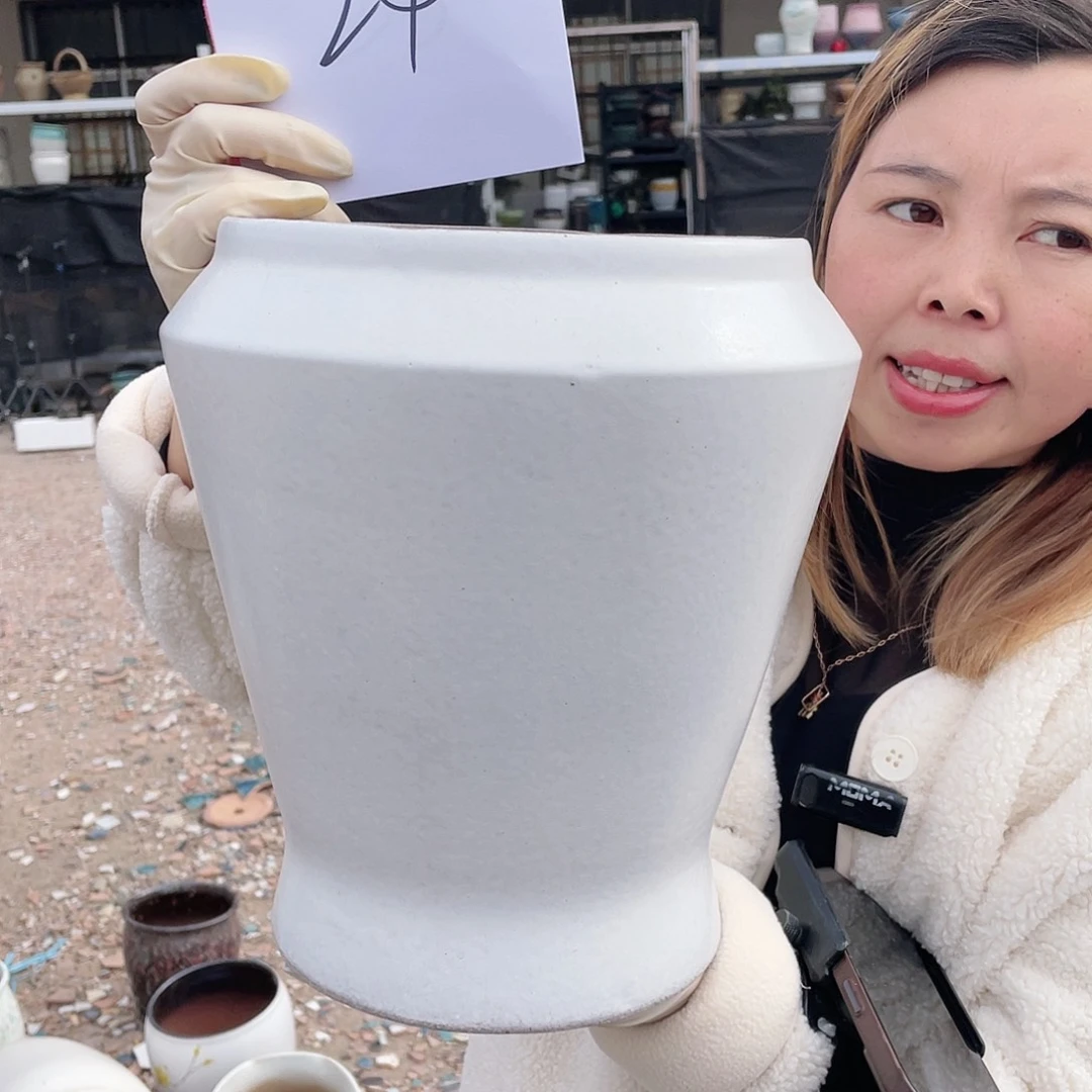 红陶王嫂花盆0125-宋白大收口