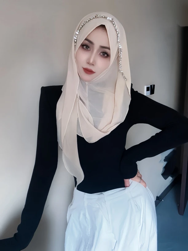 高密度网纱锆石三角头套