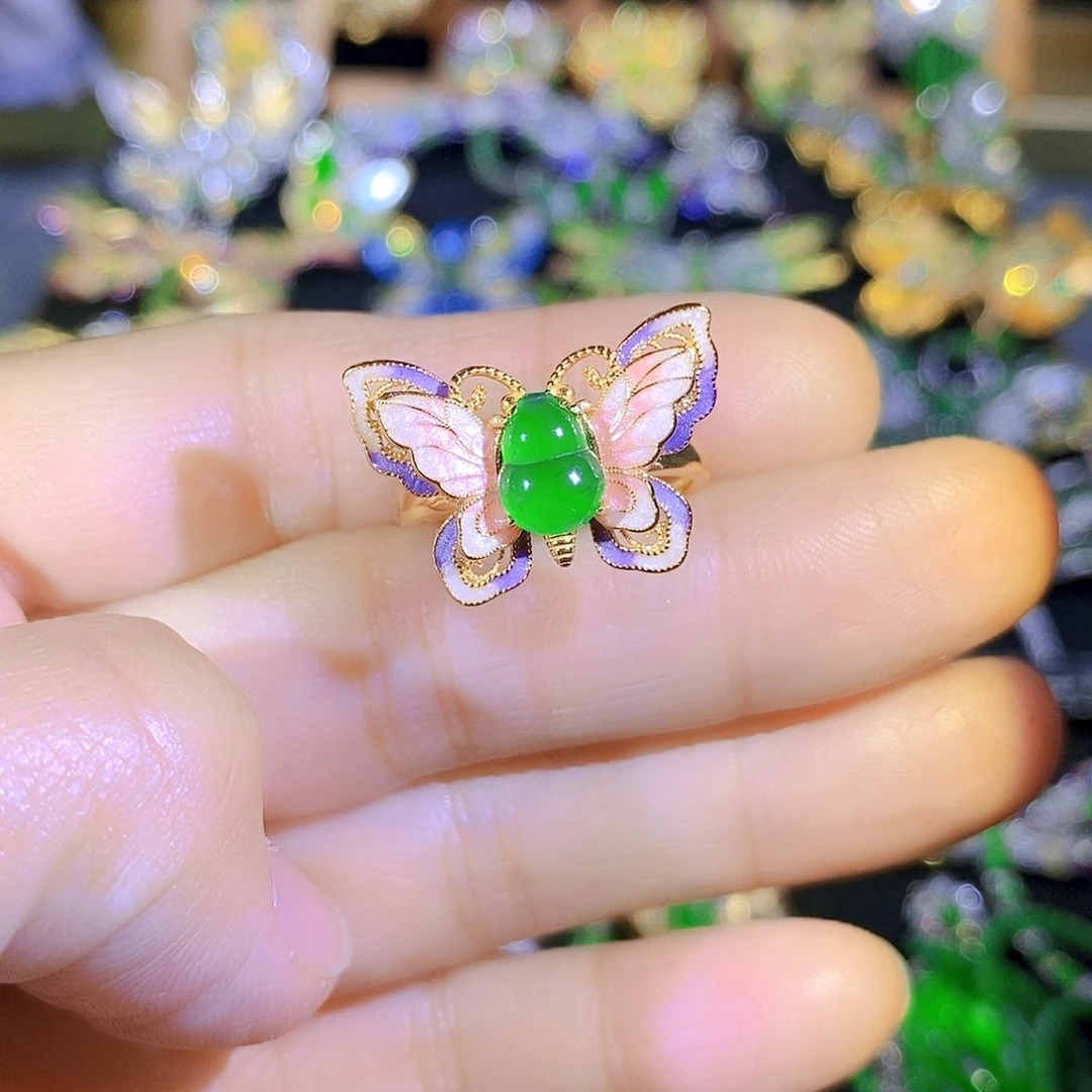 颈饰银S925镶嵌翡翠