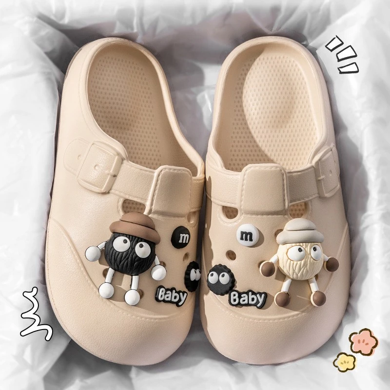 勃肯洞洞鞋女2025夏季新款办公包头半拖厚底防滑情侣外穿懒人凉鞋