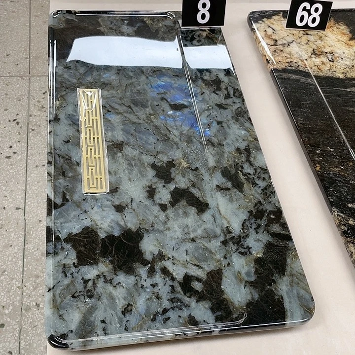 天然奢石蓝翡翠茶盘70*35*1.8