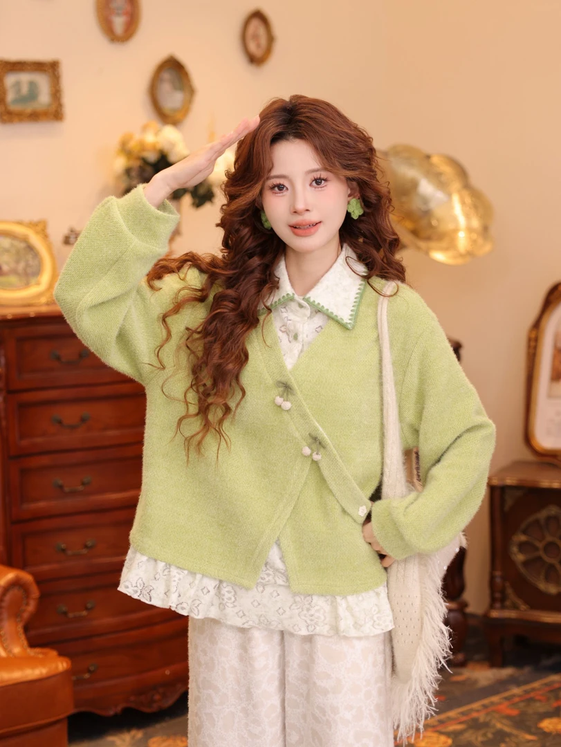 温舒敏【琥珀夕照】港风复古厚款保暖宽松百搭卫衣MJ1689626