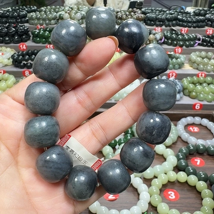 未镶嵌手链和田玉新疆青花老型卡18