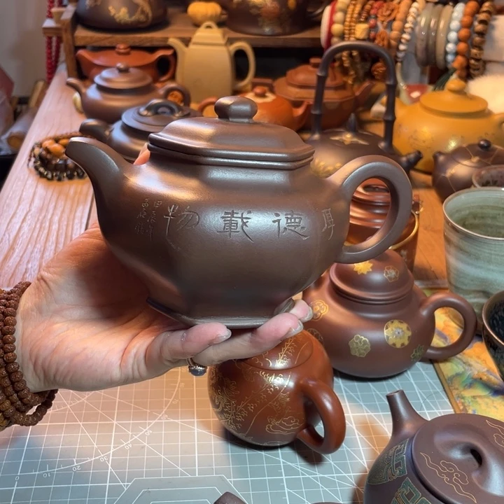 茶壶紫泥500ml左右老紫泥六方全手工
