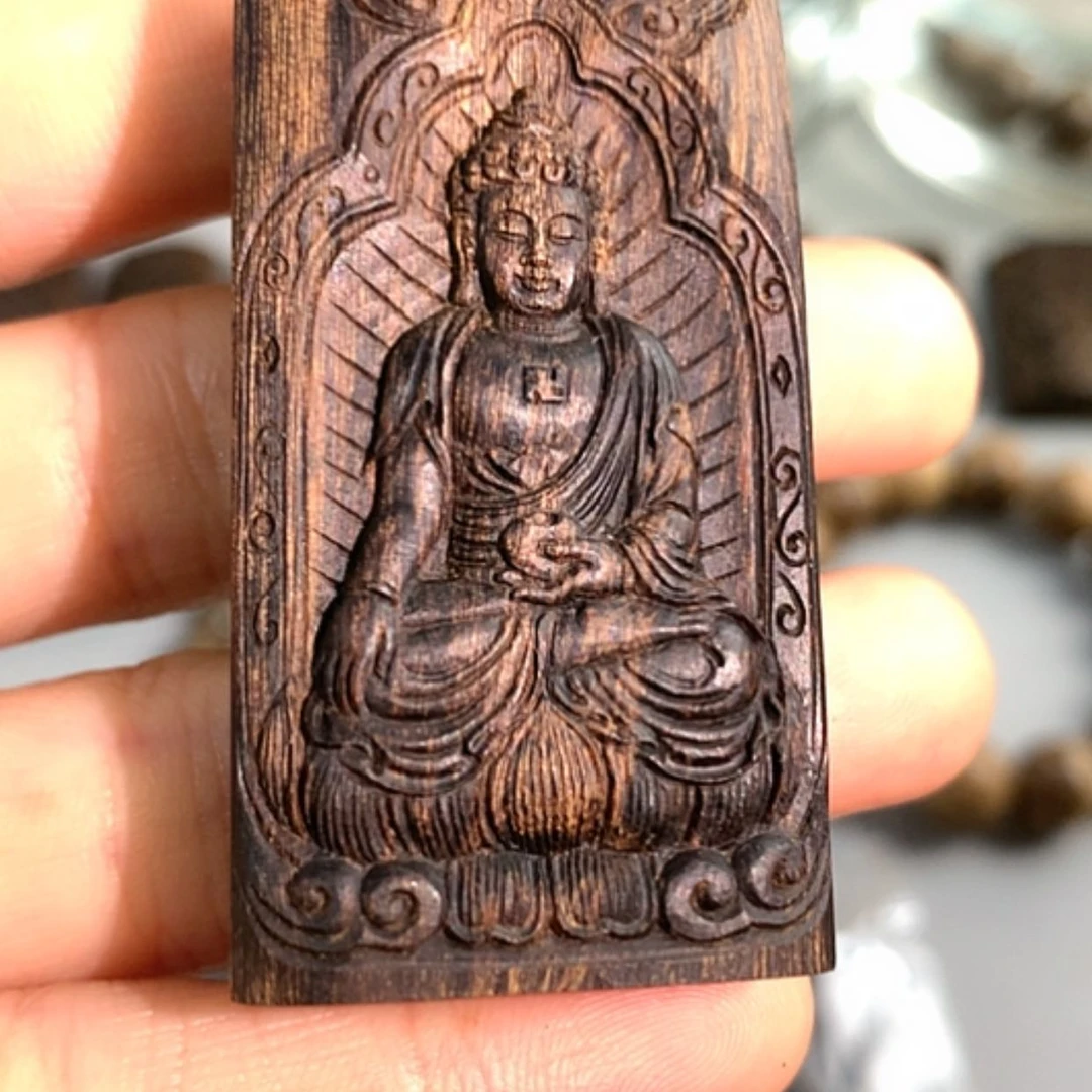 【闪购商品】沉香手串金三角黑棋大日如来佛主17.3克沉水