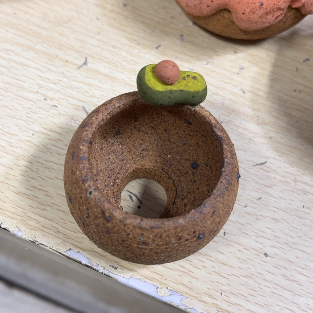 泥塑古镇炻陶花盆