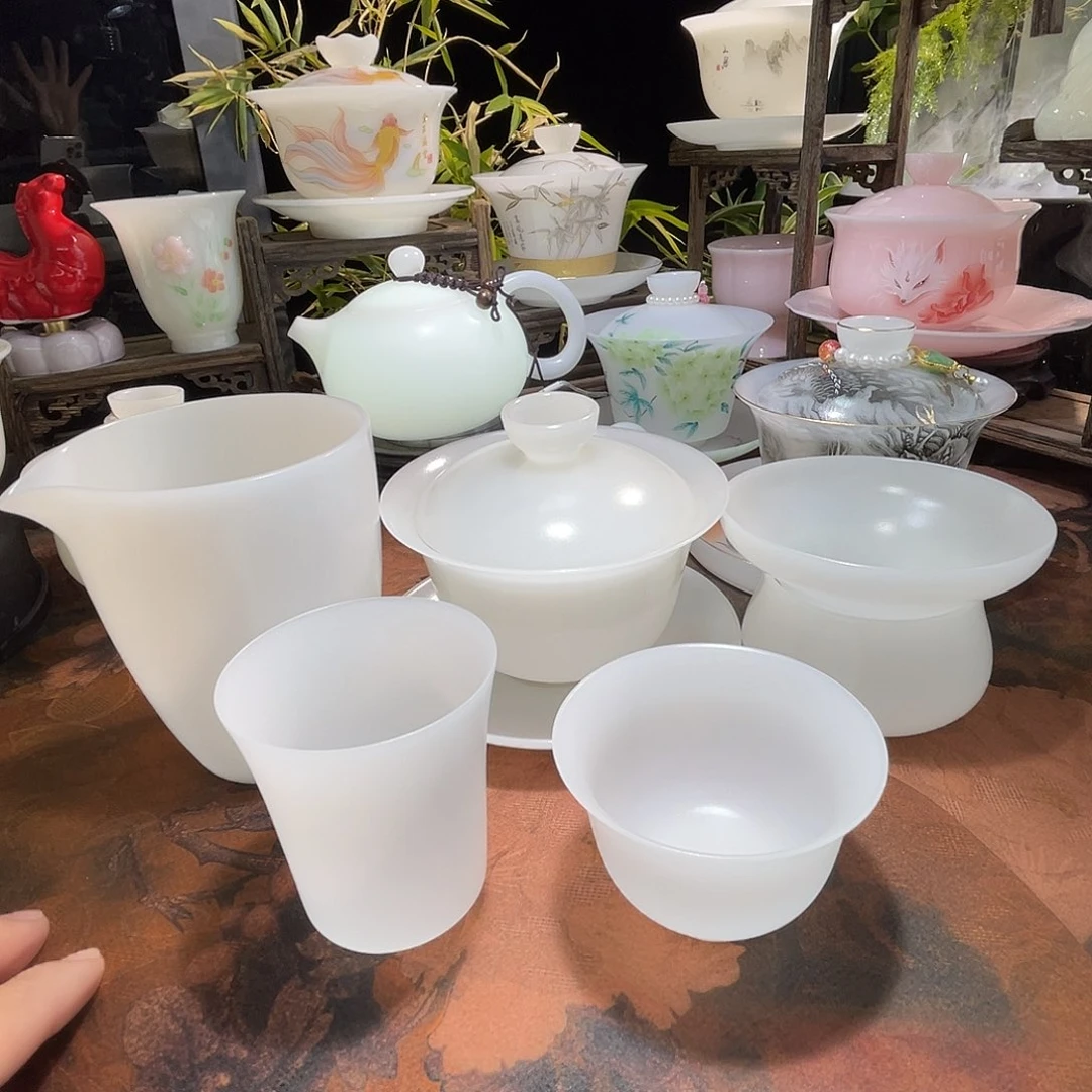 冰晶璞玉素烧薄胎11件套装