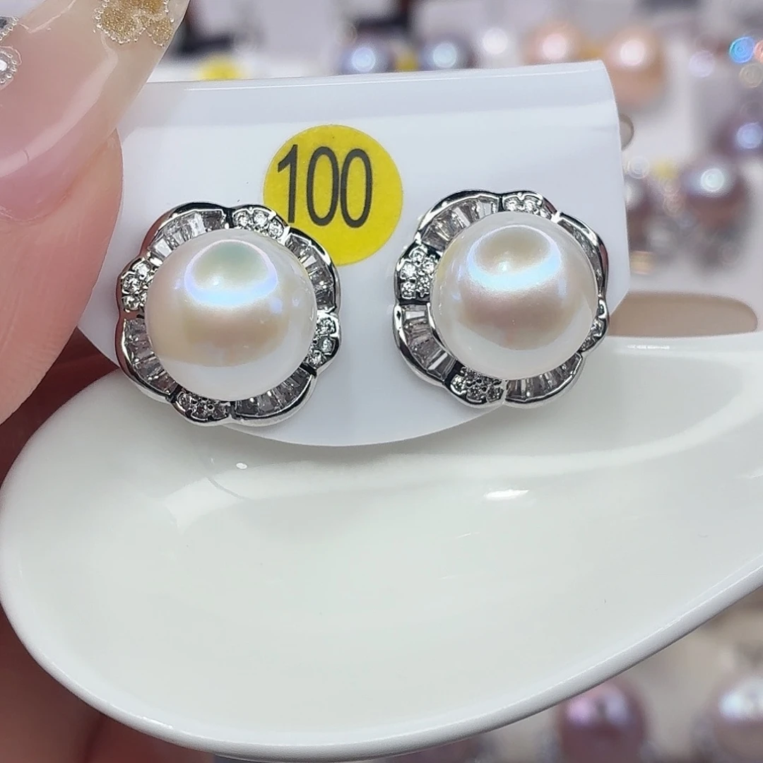 淡水珍珠未镶嵌耳饰F