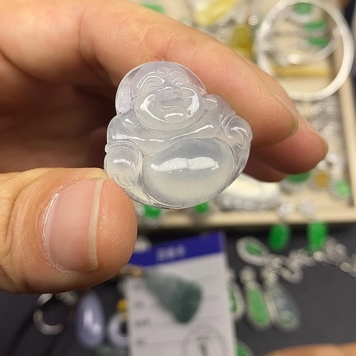 翡翠未镶嵌颈饰天然缅甸翡翠A货漏个