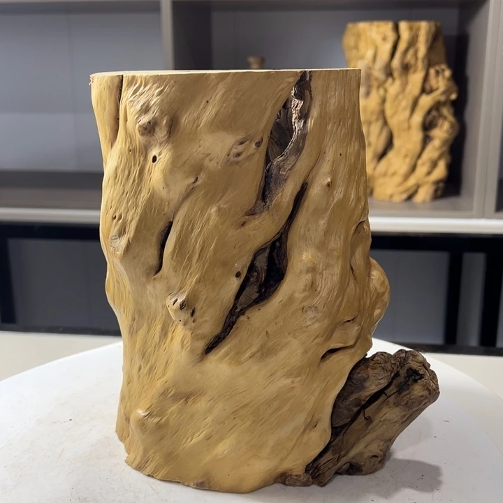 木石榴木镂空底座摆件