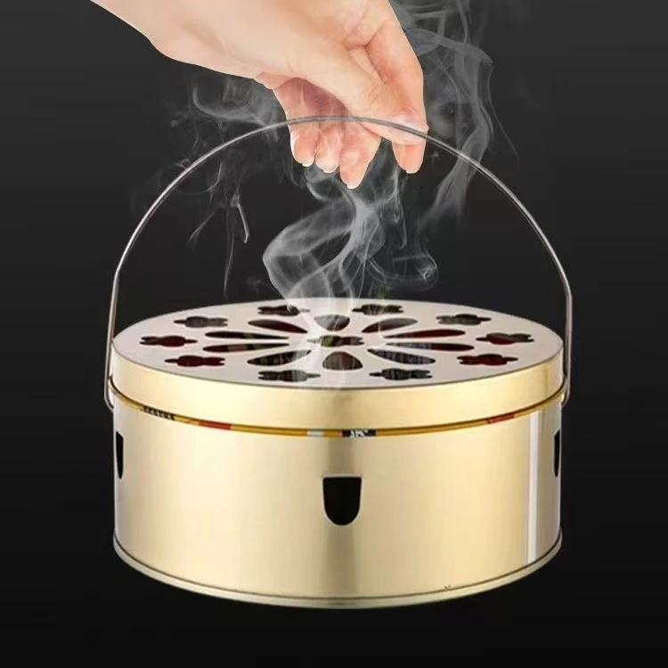 手提家用款蚊香盒镂空蚊香盘带盖防火蚊香炉蚊香盒挂式的檀香家用