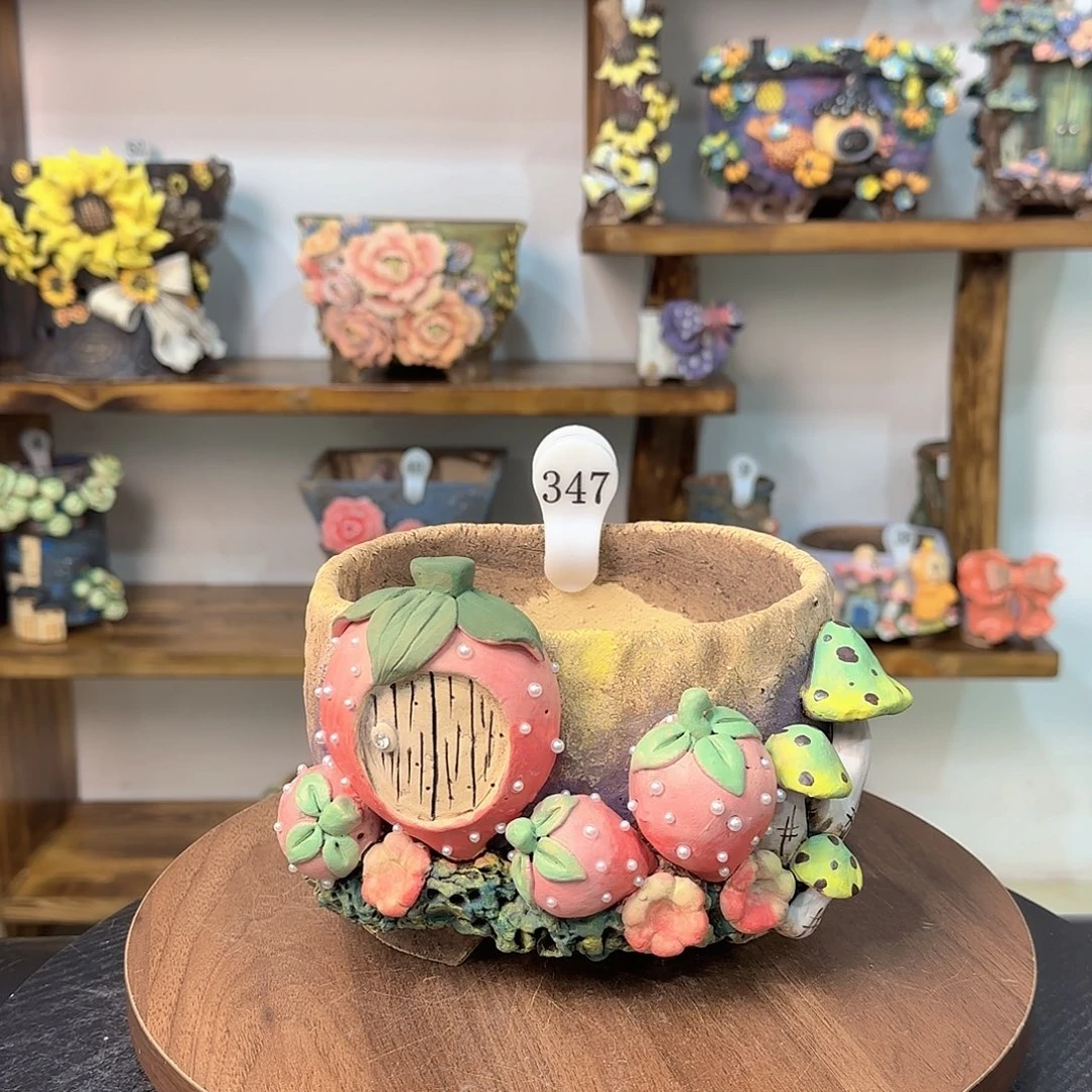 本默花器麦饭石花盆