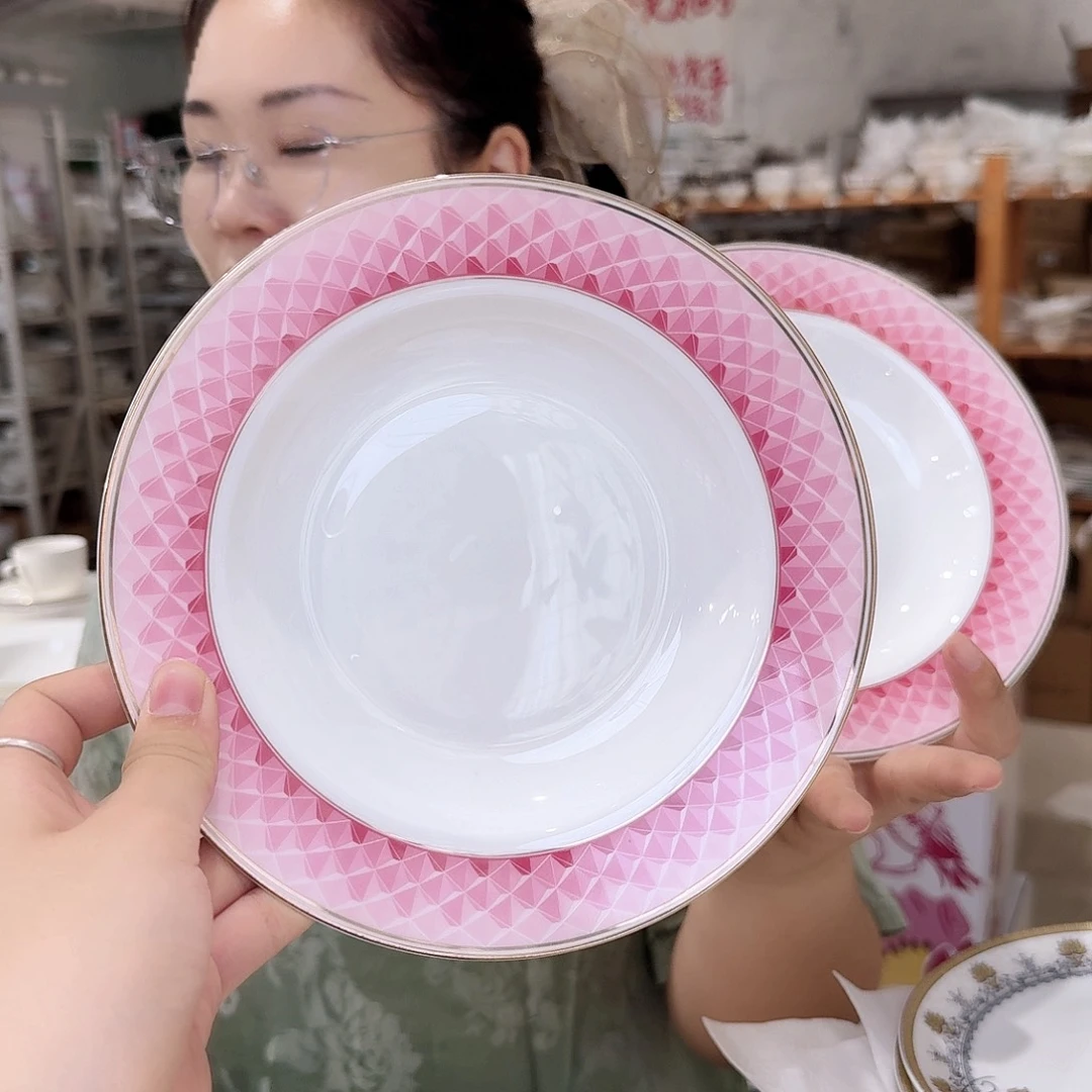 骨瓷8英寸汤盘口径20cm2只