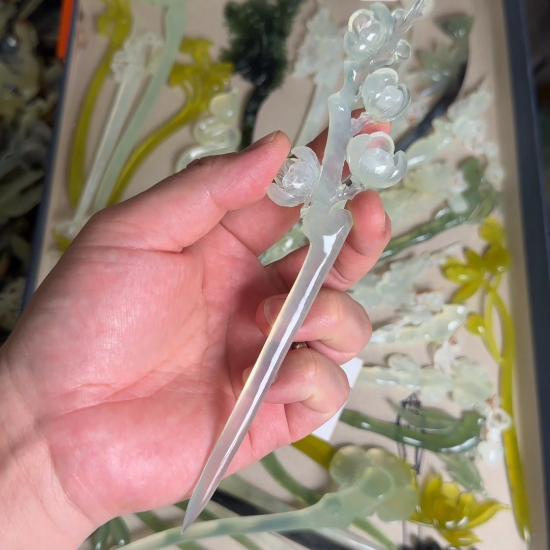 岫玉发饰未镶嵌岫玉发簪就是好看