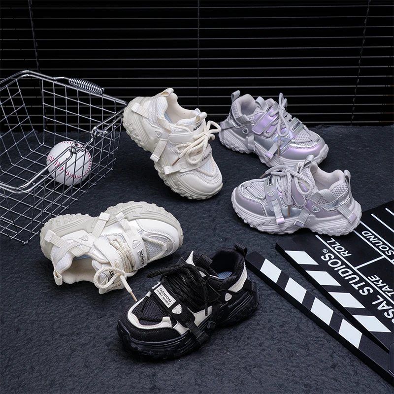 2025春季新款女童老爹鞋中大童透气软底女童休闲跑步运动鞋