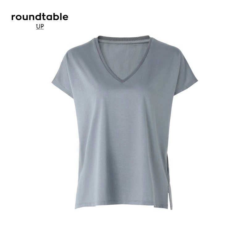夏日微风柔滑垂坠V领简约短袖新款T恤舒适时尚休闲百搭ZGS3206545