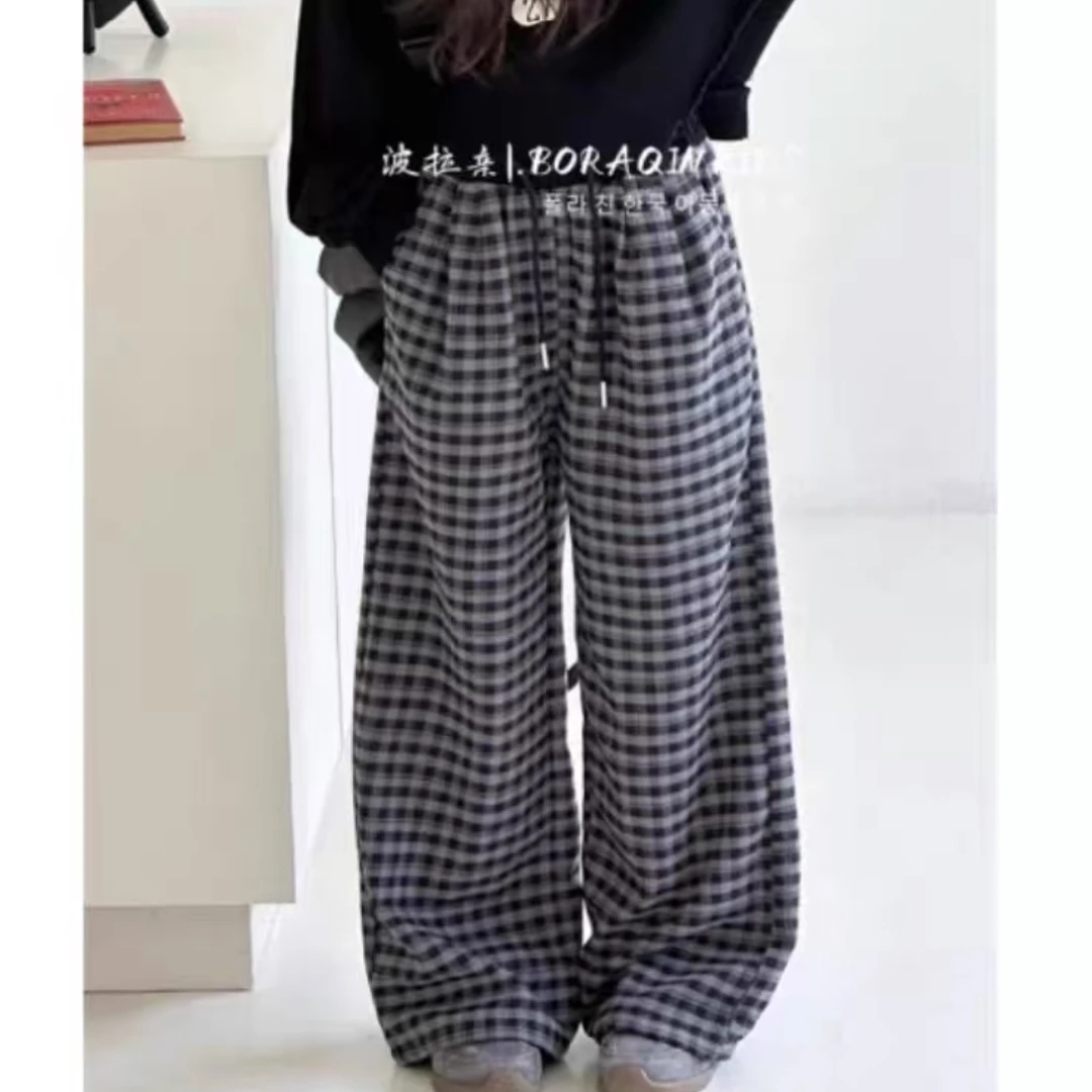 2025秋款格子休闲直筒裤
