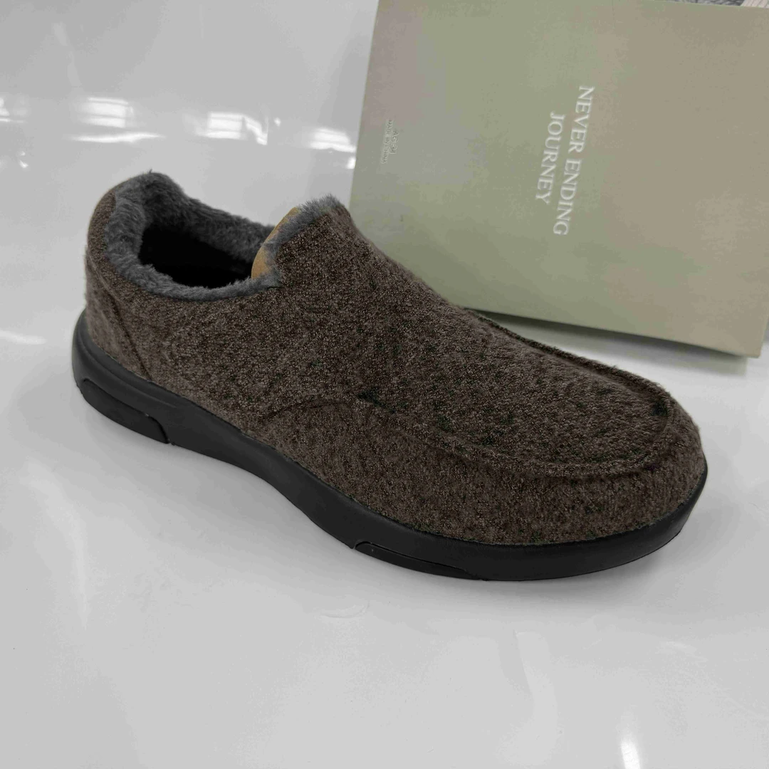 D875（运动码）男鞋 经典时尚百搭轻便舒适一脚蹬加绒休闲鞋1仓