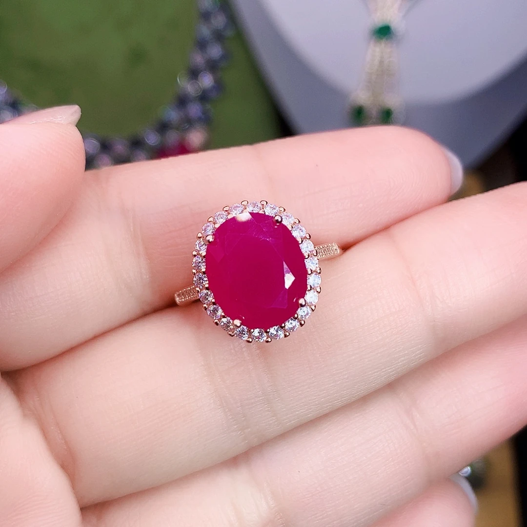 银S925镶嵌戒指红宝石