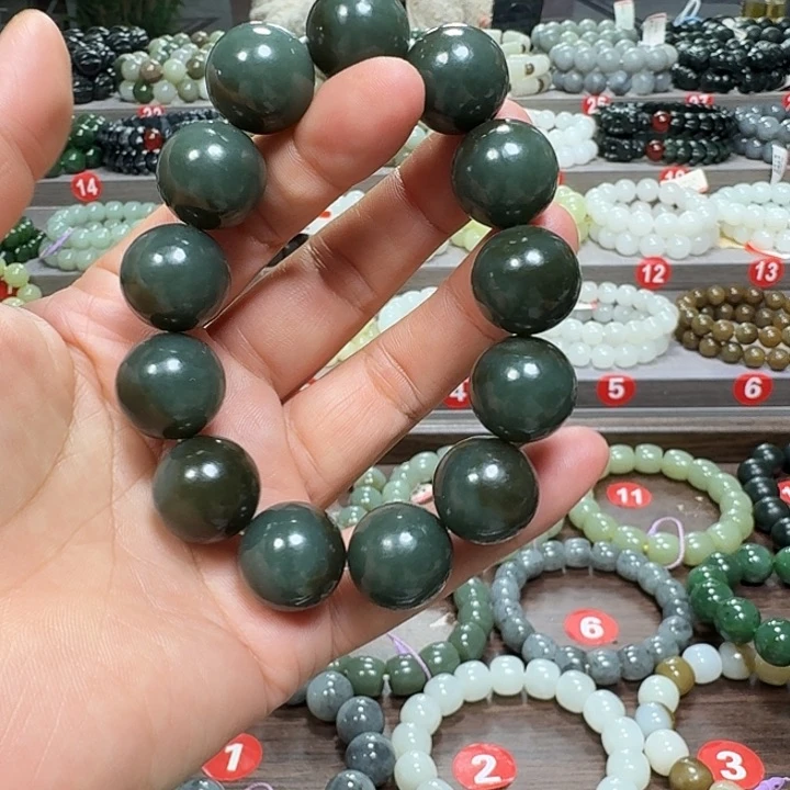 未镶嵌手链和田玉新疆且末蓝卡18