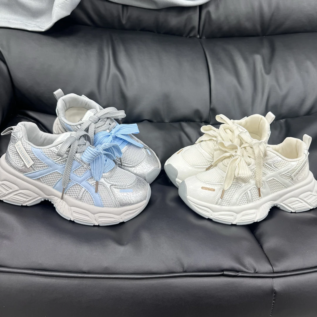 2520老爹鞋女夏季新款透气网面小白鞋厚底运动鞋小众配裙子休闲鞋