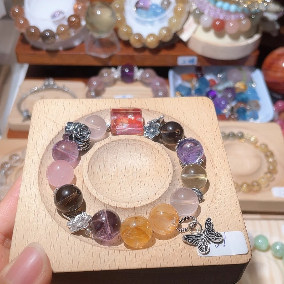 水晶手链未镶嵌寇*胶花多宝