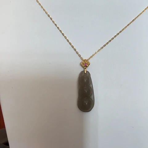 和田玉颈饰银S925镶嵌