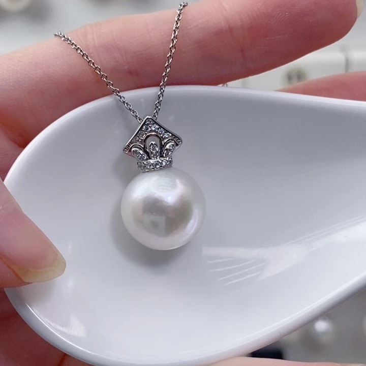 颈饰银S925镶嵌淡水珍珠1+A