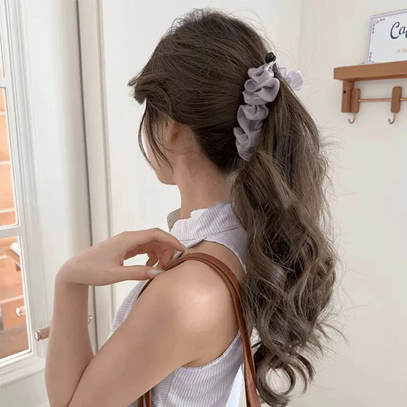 香蕉夹竖夹低马尾百搭复古简约网纱洋气感时尚感高级休闲甜美温柔