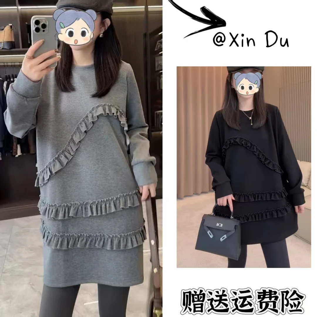 2025秋季新款时尚显瘦气质女士网红洋气连衣裙百搭款D23922