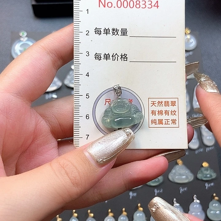 翡翠18K金镶嵌颈饰天然缅料a货翡翠