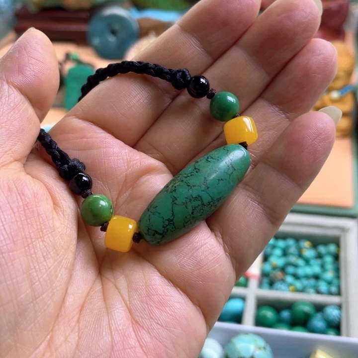 编织品锁骨珠深绿色