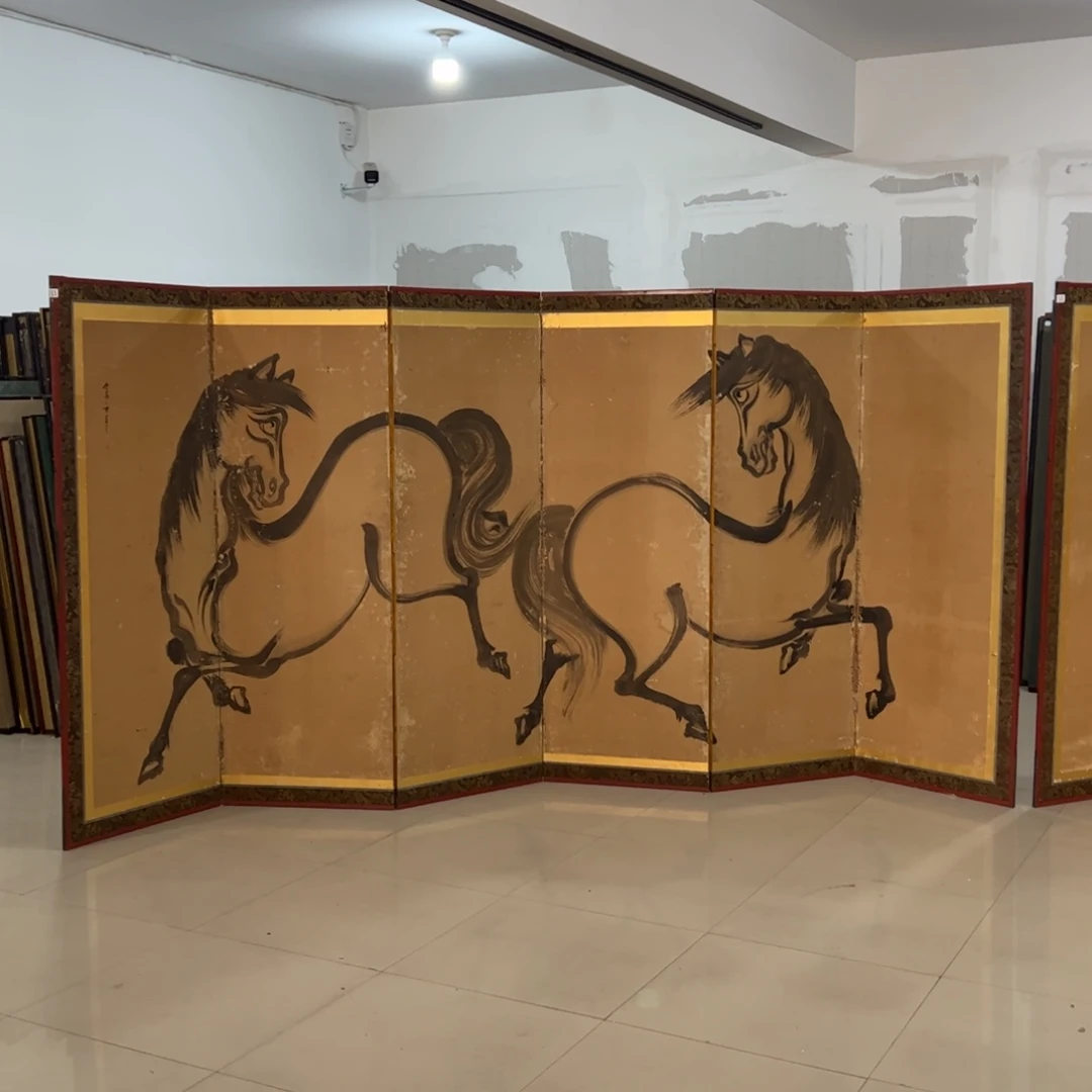 绘画屏风框画茶空间设计