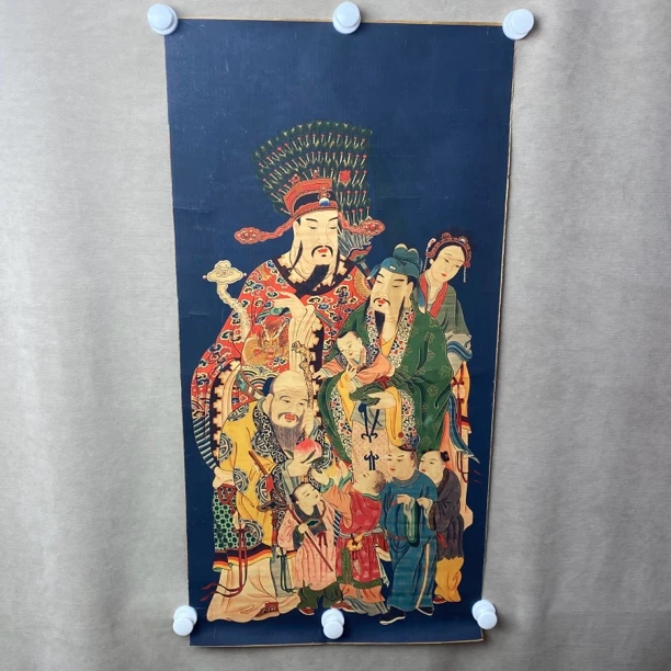 高端精品福禄寿三星绘画类唐卡AA94