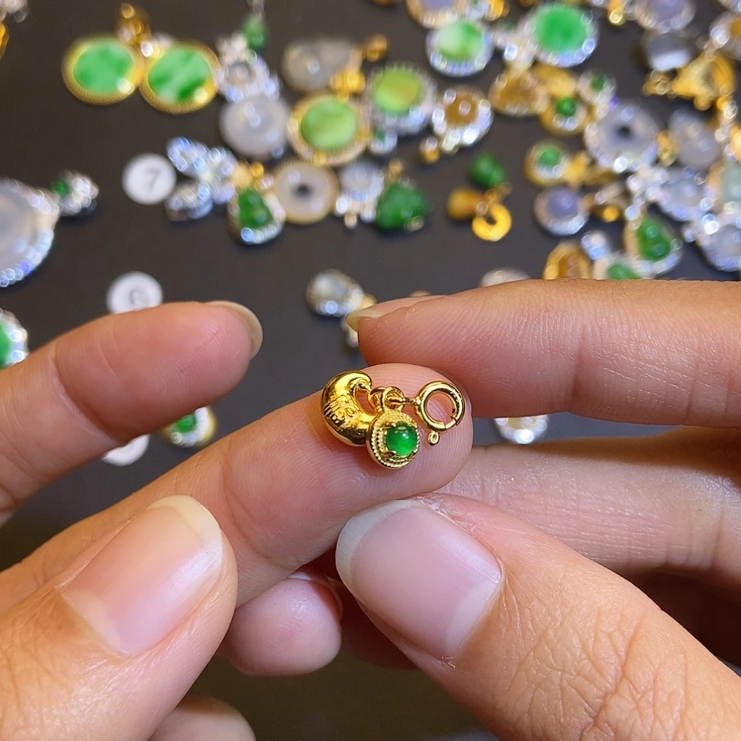 翡翠银S925镶嵌吊坠(不含链)