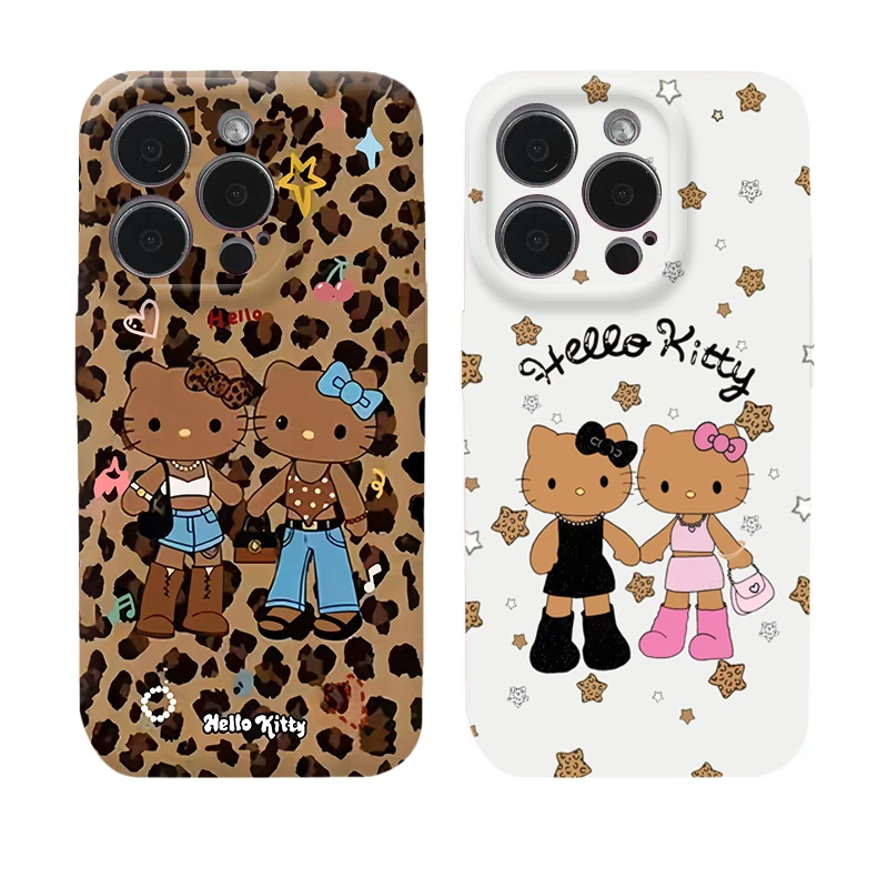 豹纹长腿KT猫适用苹果17/16promax菲林手机壳华为p70oppo小米vivo