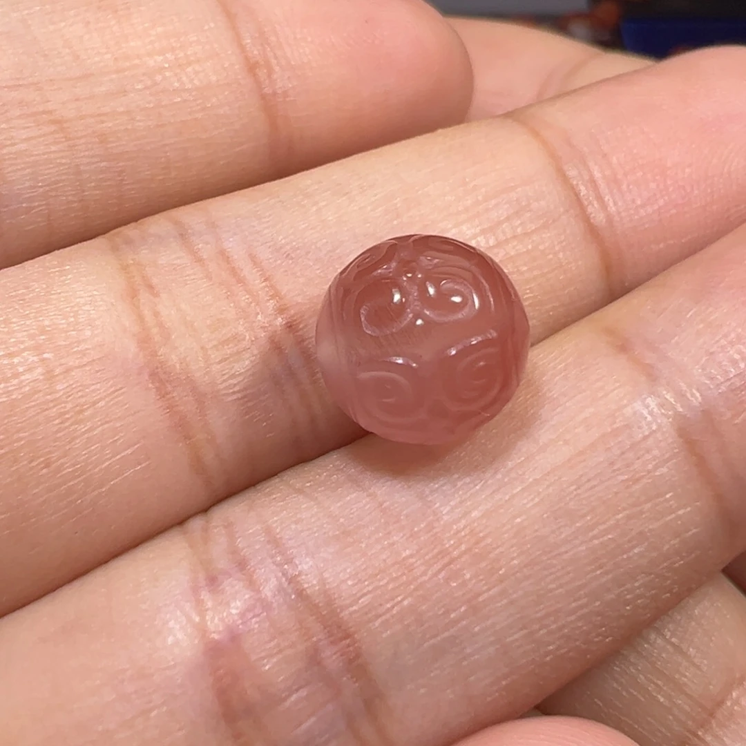 南红玛瑙未镶嵌珠宝奇石回纹圆珠10