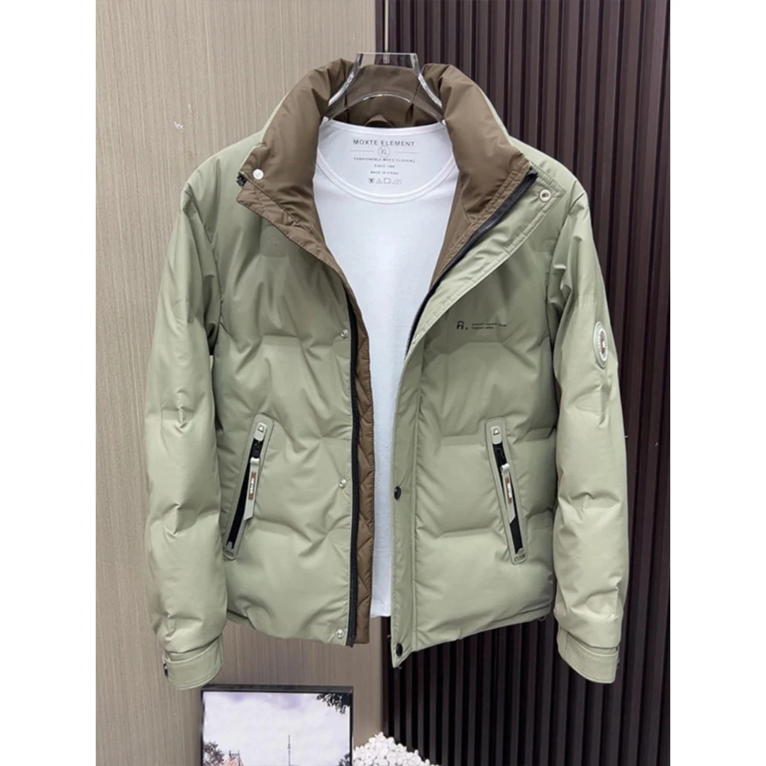 高端气质羽绒服男冬季新款高级感立领白鸭绒外套短款轻薄保暖上衣