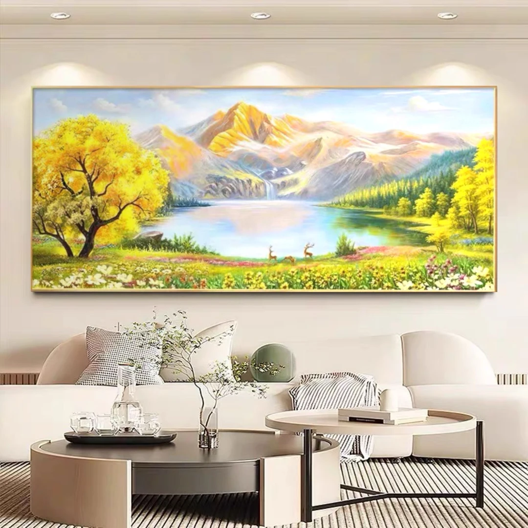 [富水金山]金山聚宝盆现代简约轻奢客厅沙发背景墙装饰画