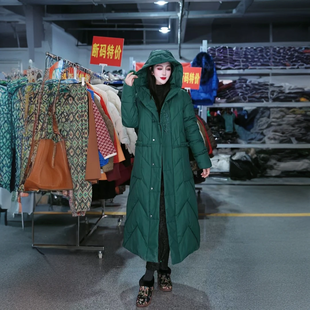 冬季新款棉服女2025中国民族风棉衣长款过膝复古盘扣大码外套